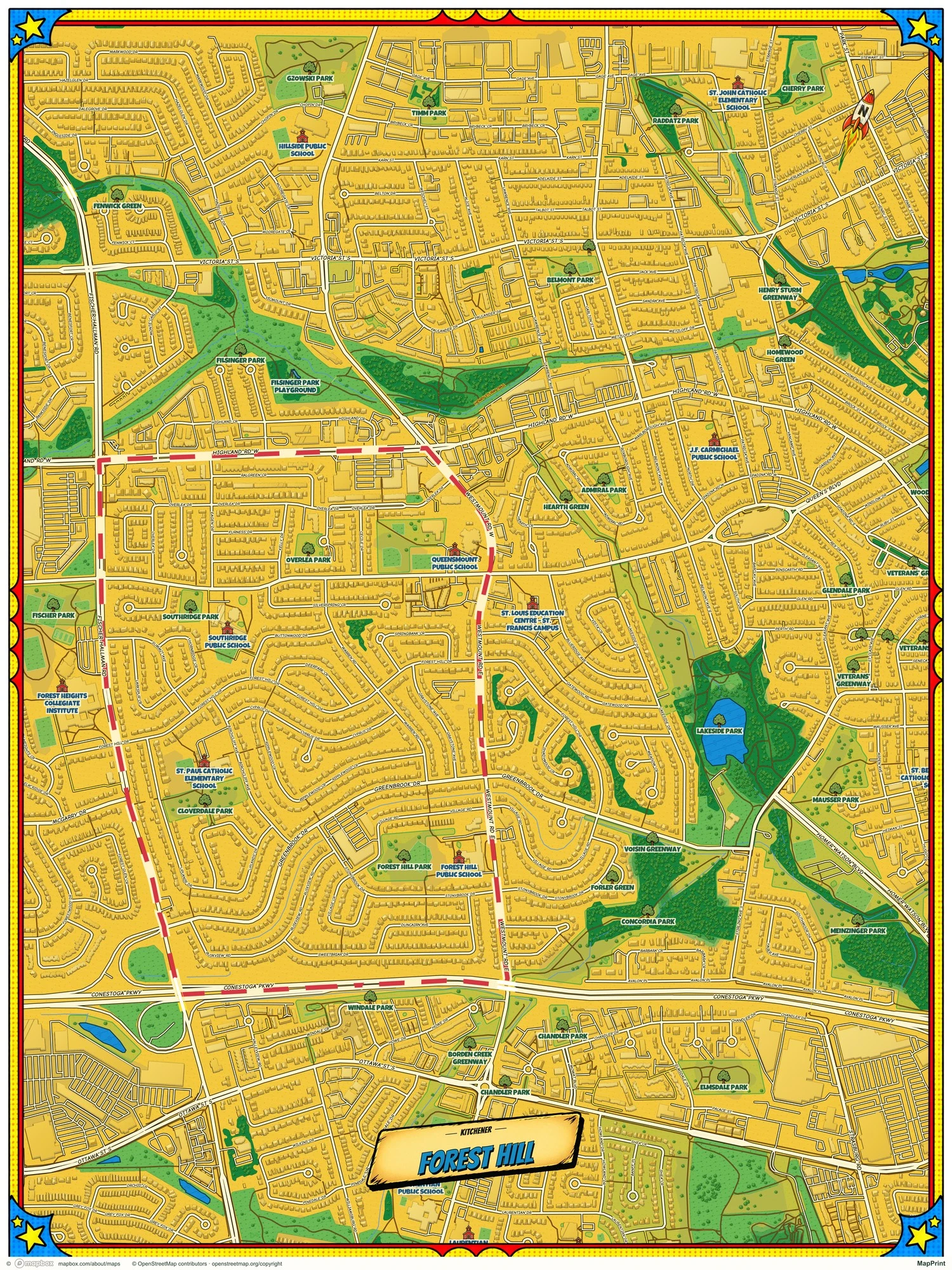 Forest Hill in the Comic Book theme